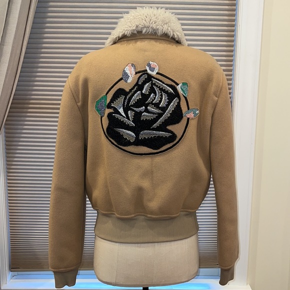 NWT JW Anderson Embroidered Wool Shearling Bomber Jacket - Picture 4 of 11